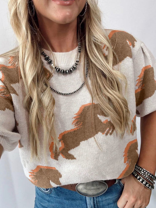 Horse Short Sleeve Knit