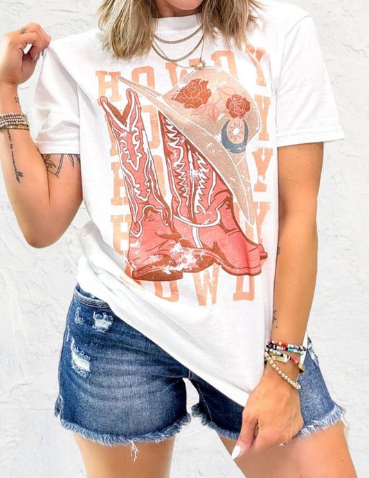 Howdy Boots/ Hat Tshirt