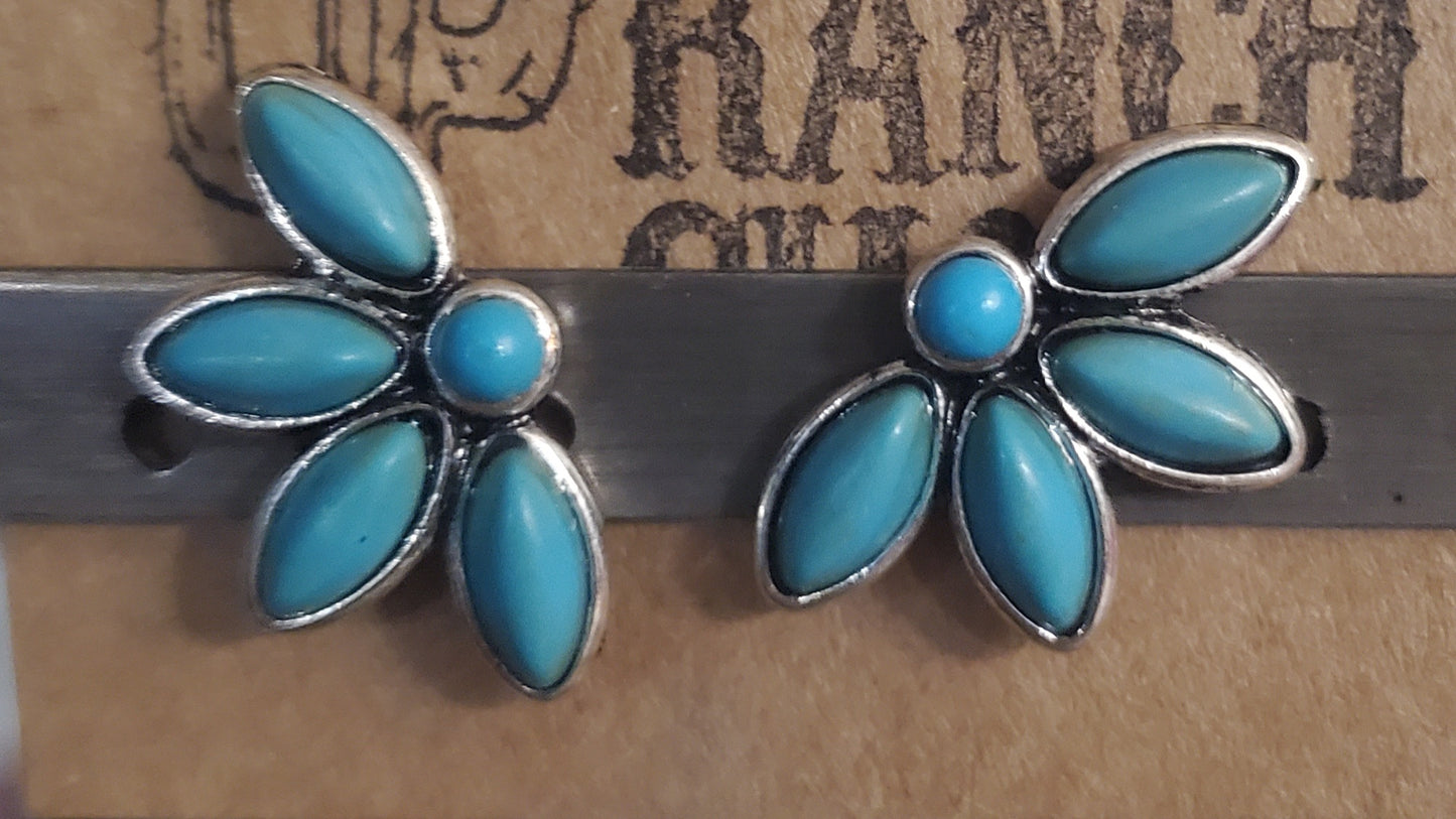 Western Stud Post Turquoise Earrings